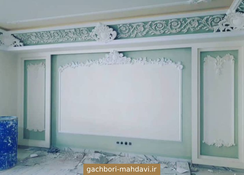 گچبری دیوار ساده و شیک - gachbori-mahdavi