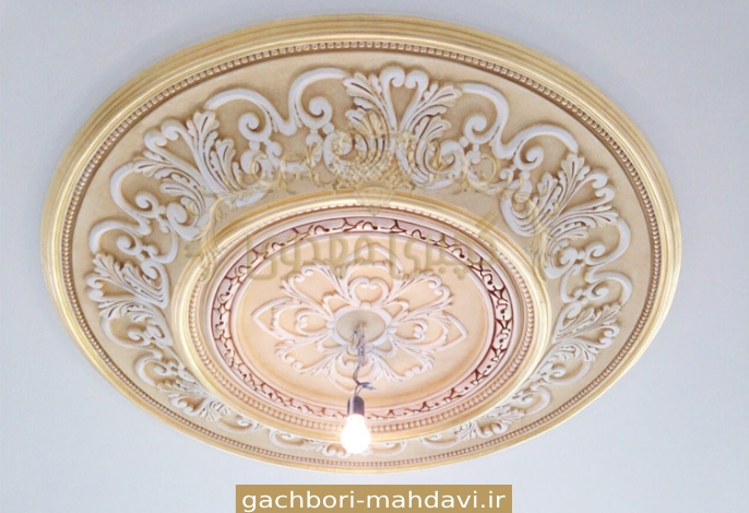 گچبری سقف گنبدی - گچبری مهدوی