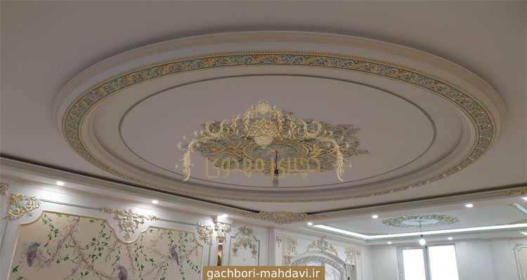 پتینه کاری سقف با گچبری مهدوی
