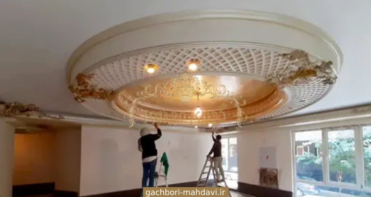 پتینه کاری سقف با گچبری مهدوی
