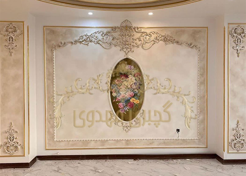 گچبری پشت تلویزیون